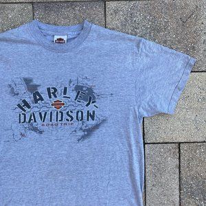 Starved Rock HARLEY DAVIDSON Motorcycle Ottawa Illinois Grey T Shirt Size Large